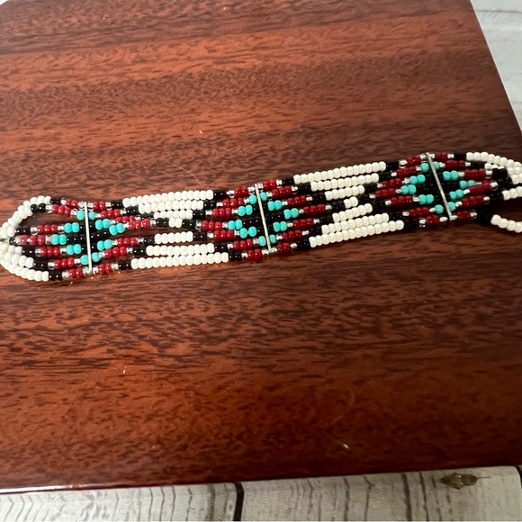 Sterling Silver Navajo Beaded 6” Bracelet Southwest Native American Western .925 - Picture 15 of 16